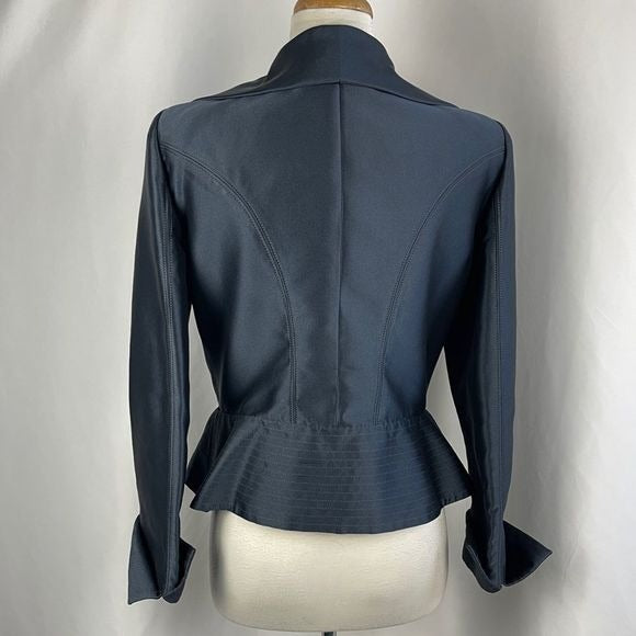 Carolina Herrera navy beaded button jacket and skirt
