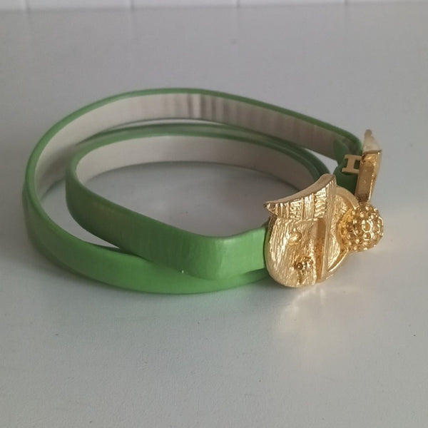 Mimi D Rare Vintage Green With Gold Golf Belt.