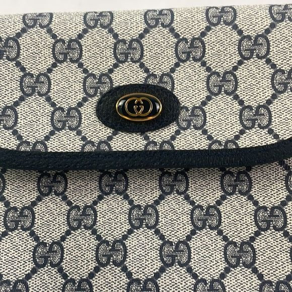 Gucci Small Vintage Blue Logo Clutch