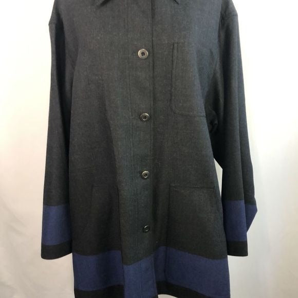 Emanuel Grey/Blue Striped Skirt Set