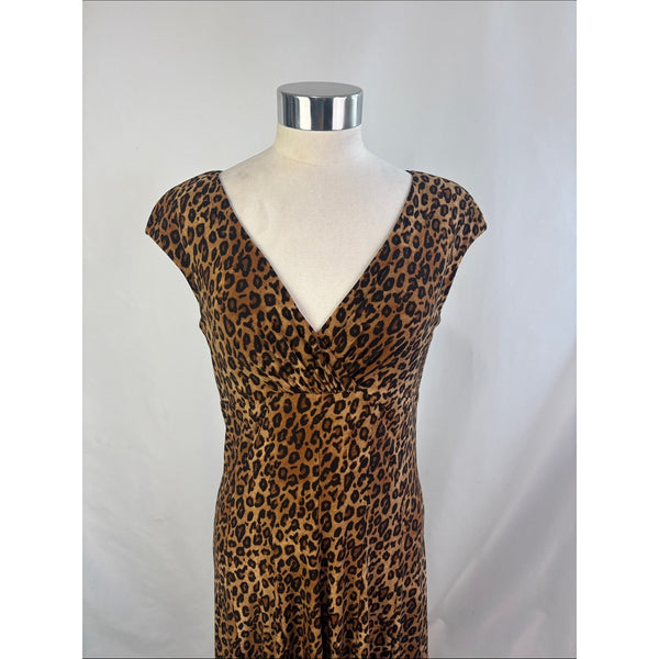 RALPH LAUREN ANIMAL PRINT CROSS FRONT DRESS