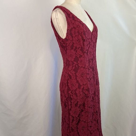 Ralph Lauren Wine Lace Gown