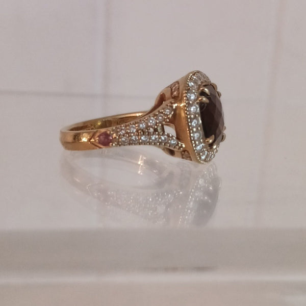 Christopher Design Mandarin Garnet 18kt Diamonds Ring.