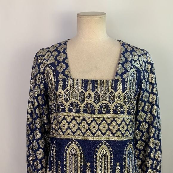 Bob Cunningham 70’s VTG blue silver gown