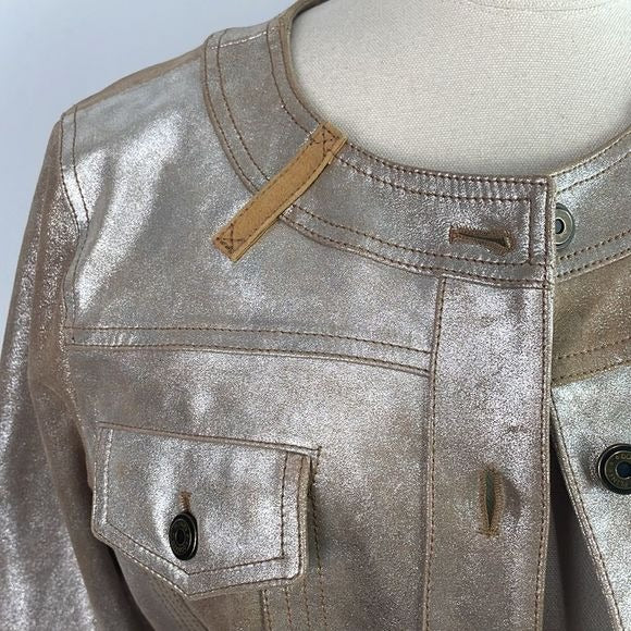 Donald Pliner NWT Metallic Leather Jacket