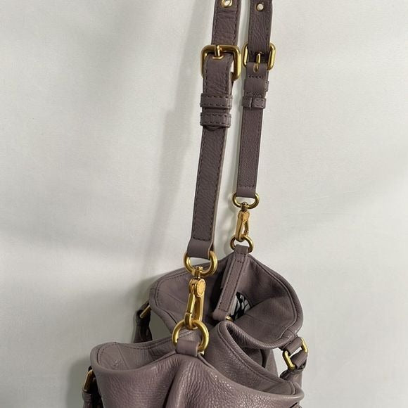 Marc Jacobs Lilac Taupe Leather Double Strap Bag