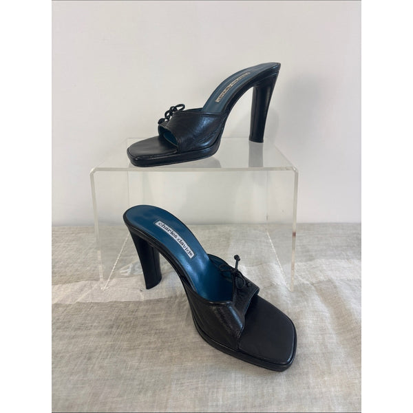 CHARLES DAVID BLACK HEELED MULES