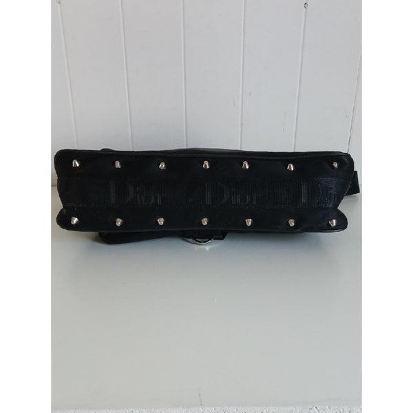 CHRISTIAN DIOR BLK JERSEY HARD CORE SHOULDER BAG.
