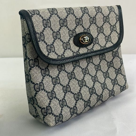 Gucci Small Vintage Blue Logo Clutch