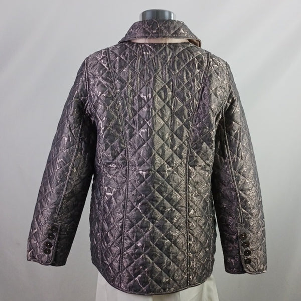 Chico's Metallic Snake Quilted Jacket NWT