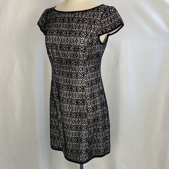 Nanette Lepore NYC Black Lace Cap Sleeve Dress