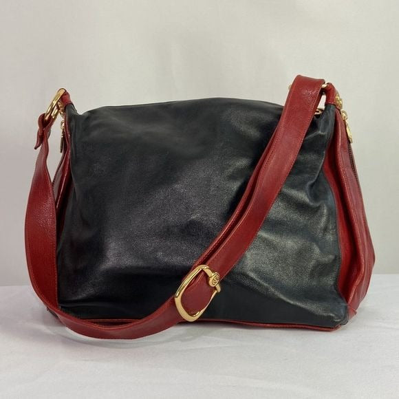 Marino Orlandi Black Leather w/ Red Trim Bag
