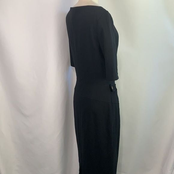 Escada black zip front with belt dress