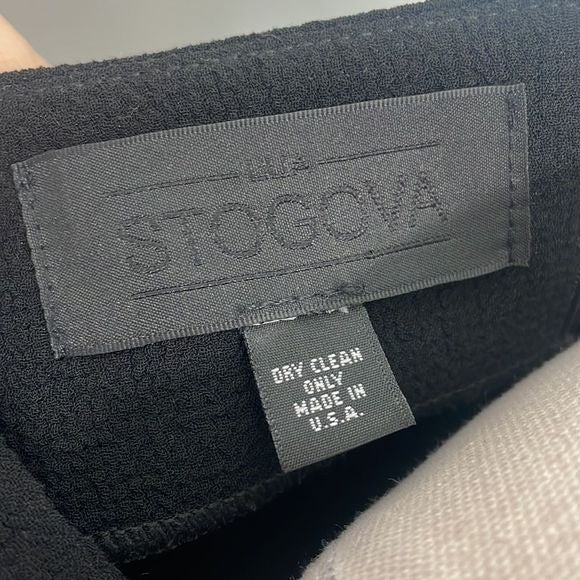 Stogova Cream Black Color Block w Pockets Dress