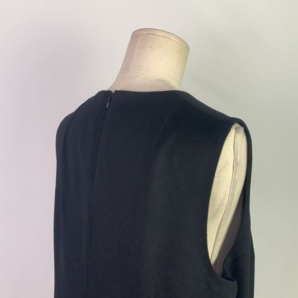 Akris Punto black sleeveless dress with beaded ribbed waist