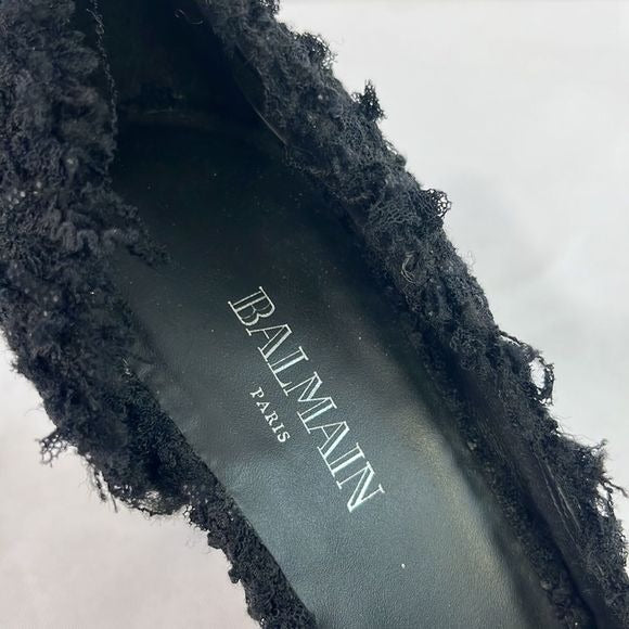 Balmain Black Tweed Pumps