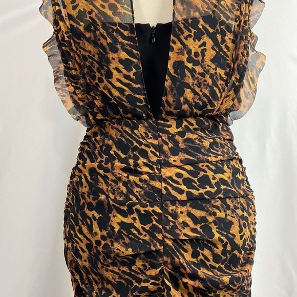 All Saints Animal Print Ruffle Mini