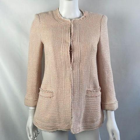 Alice + Olivia Pink Tweed 3/4 Jacket