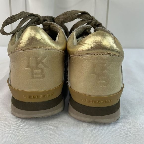 New Liebeskind Gold Animal Print Bronze Sneakers