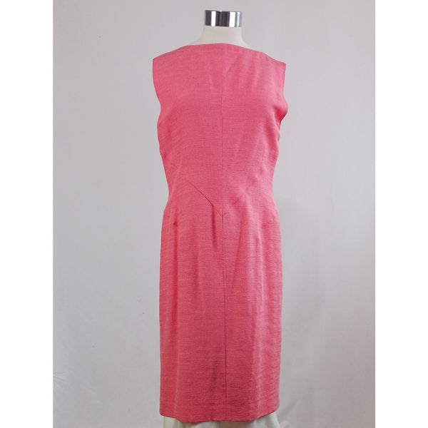 VALENTINO VTG RAW SILK CORAL ZIP FRONT / JACKET DRESS