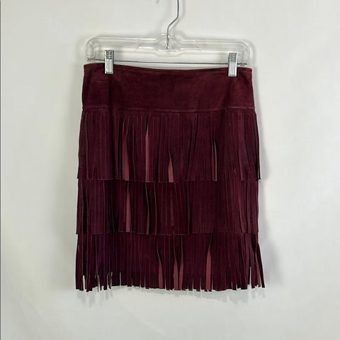 NWT Worth Port Suede Fringe Skirt  Skirt