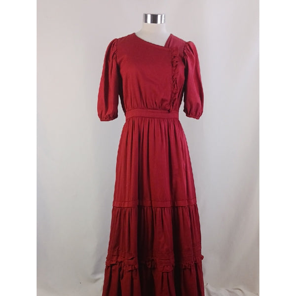 SACHIN & BABI RED SHORT SLEEVE PEASANT DRESS.