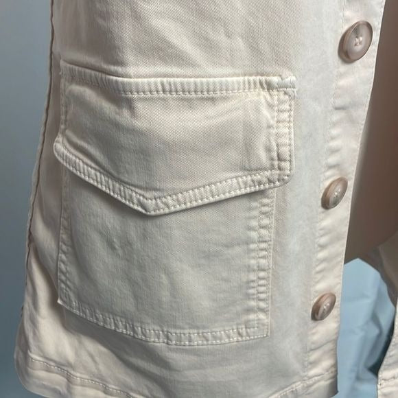 L’agence Cream Long Denim Button Jacket