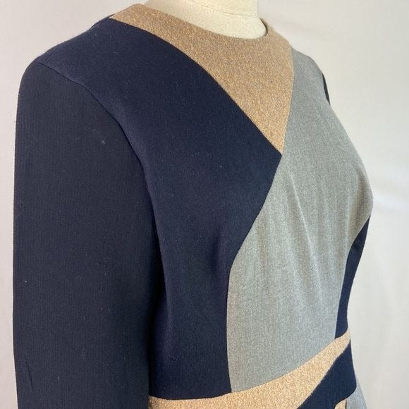 Stogova Tan Gray Black Color Block Dress
