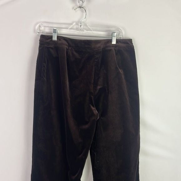 St John Brown Velvet Slacks With Copper Chain Belt