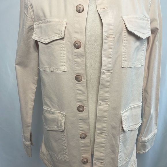 L’agence Cream Long Denim Button Jacket