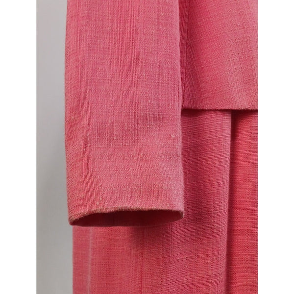 VALENTINO VTG RAW SILK CORAL ZIP FRONT / JACKET DRESS