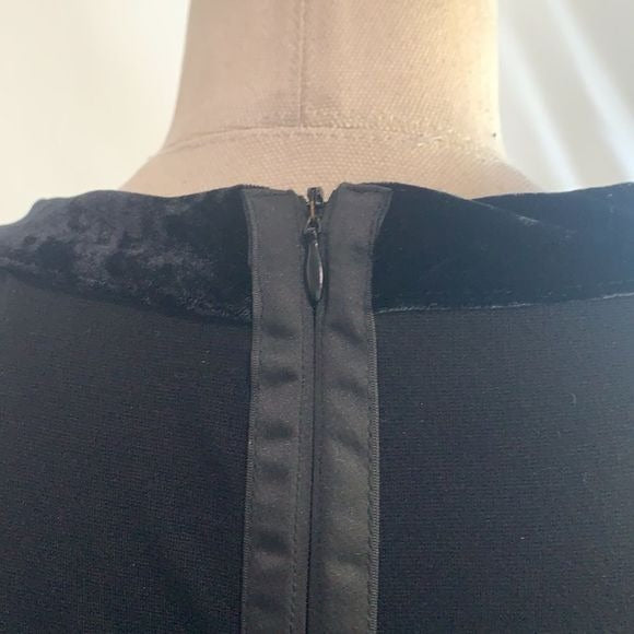 Maria Grazia Severi black with velvet/fur/beaded trim dress