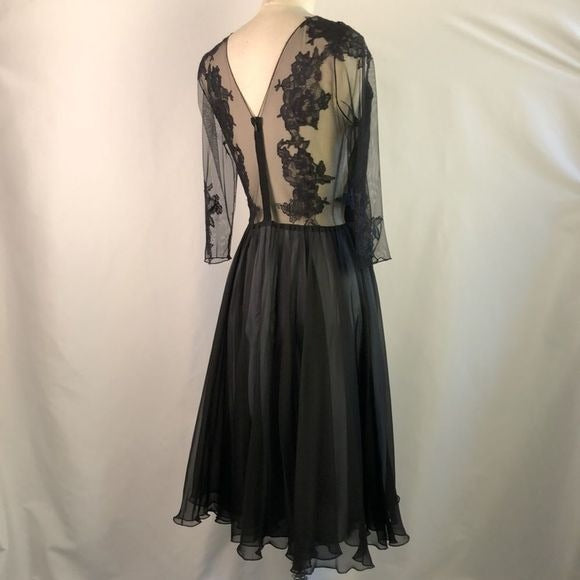 Black Lace Fit Flare O’Blanc Cocktail