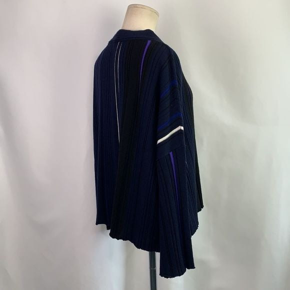 PierAntonioGaspari Black Blue White Ribbed Sweater