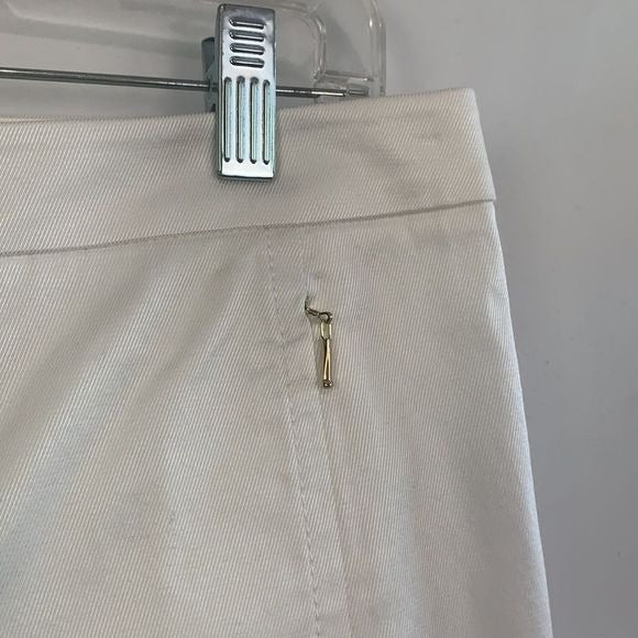 Per Se NWT White Wire Slacks with Slit