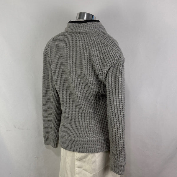 IRO Gray Leather Trim Knit Jacket