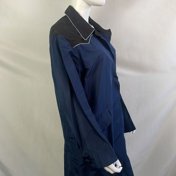 Prada Black And Navy Nylon 3/4 Belt Jacket