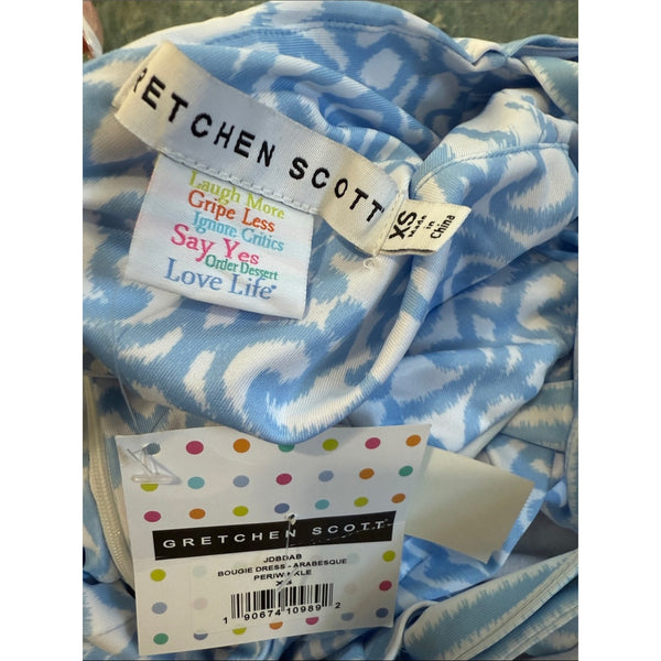 GRETCHEN SCOTT NWT BLUE PRINT TIE NECK BOUGIE DRESS