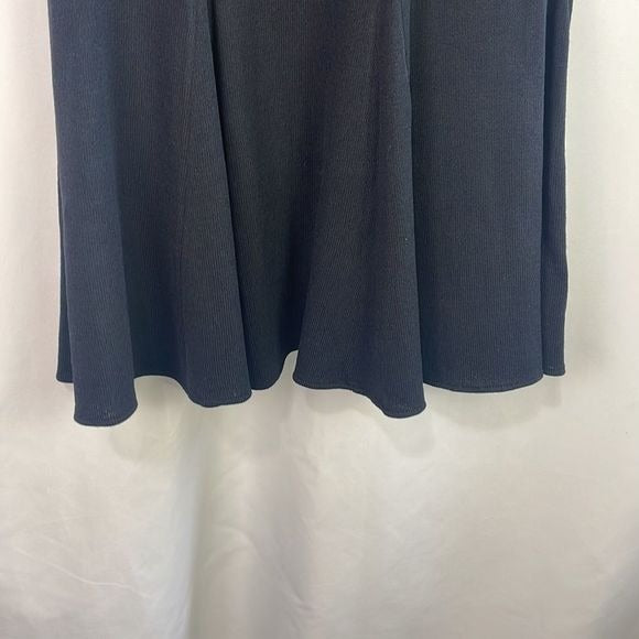 St John Black Flare Bottom Long Knit Skirt