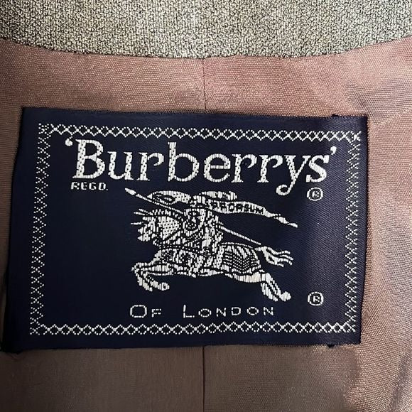 Burberry Vintage Olive Jacket and Skirt Suit Set