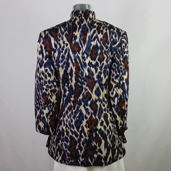 Louis Feraud Multicolor Animal Print High Neck Jacket
