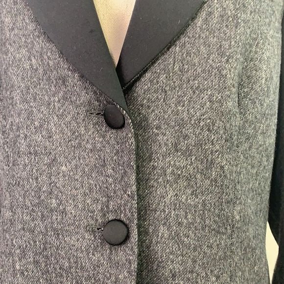 Max Mara Grey Virgin Wool w/ Black Trim Jacket