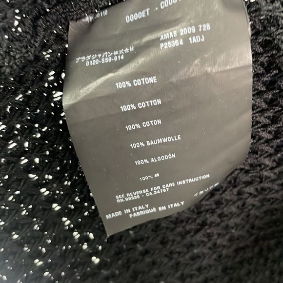 Prada Black Loose Knit Tie Front Top