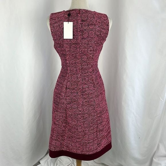 NWT Raoul Pink Tweed Midi Dress w Pockets