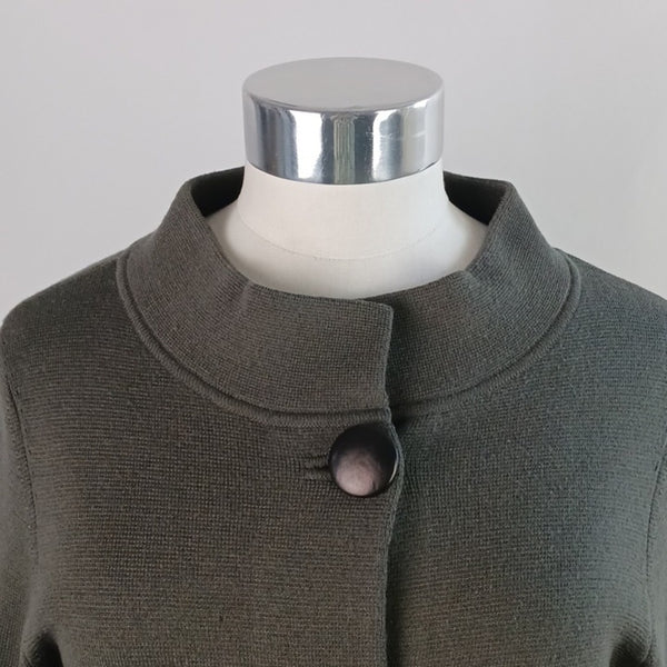 Belford Gray Knit 3/4 W Leather Belt Jacket