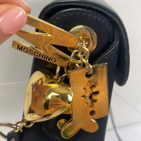 Moschino Vintage Navy Mini Cross Body Bag With Charms
