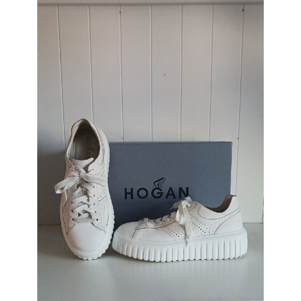 HOGAN White H Stripe Sneakers.