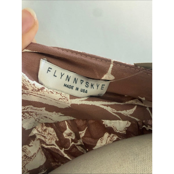 NEW FLYNN SKYE BROWN FLORAL TIE FRONT BLOUSE