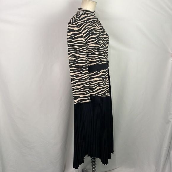 NWT ALC Animal Print Top w Black Pleated Bottom Dress