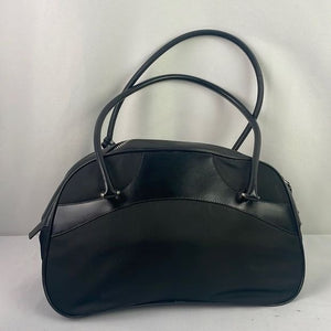 Prada Black Nylon Leather Satchel Bag